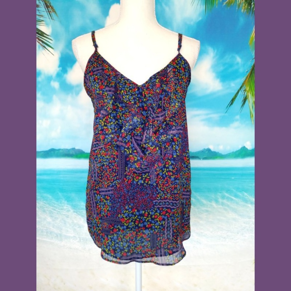 Old Navy Floral Ruffle Tank Size Medium